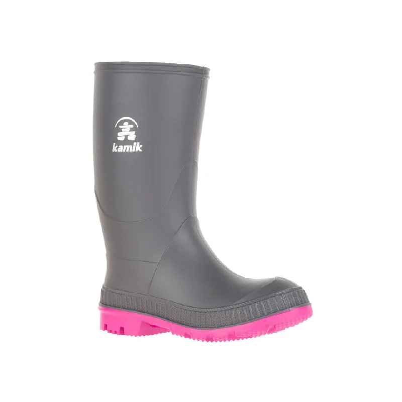 Kamik Charcoal/Magenta Stomp Toddler Rain Boot