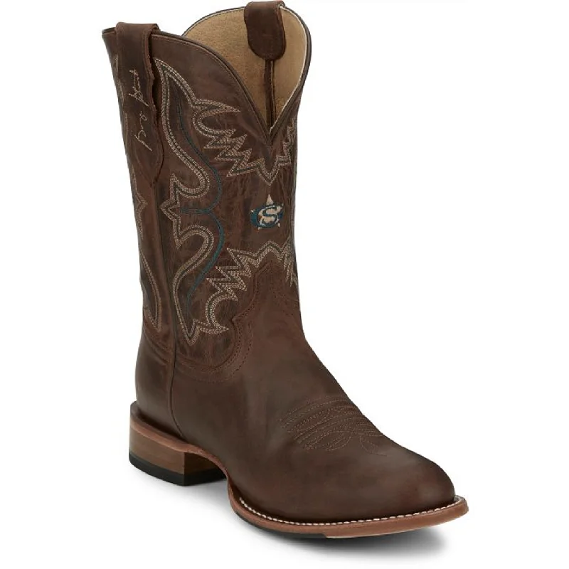 Justin® Men's George Strait Rich Mahogany Round Toe Cowboy Boots