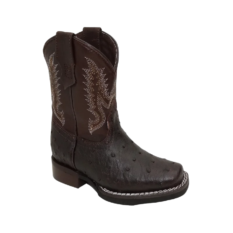 International  Kid's Brown Ostrich Print Boot