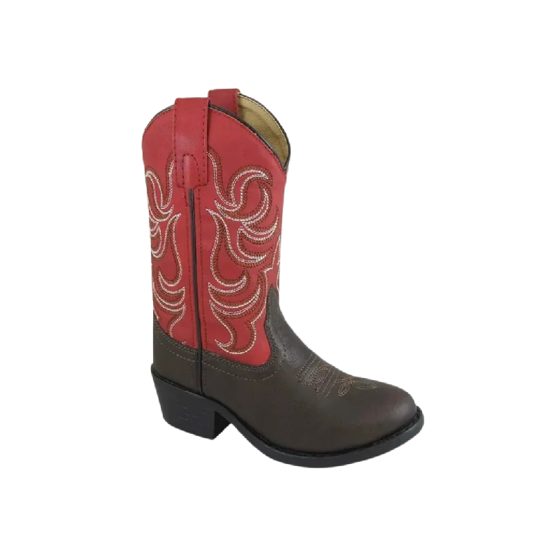 Smoky Mountain Kid's Monterey Dark Brown/Red Cowboy Boots