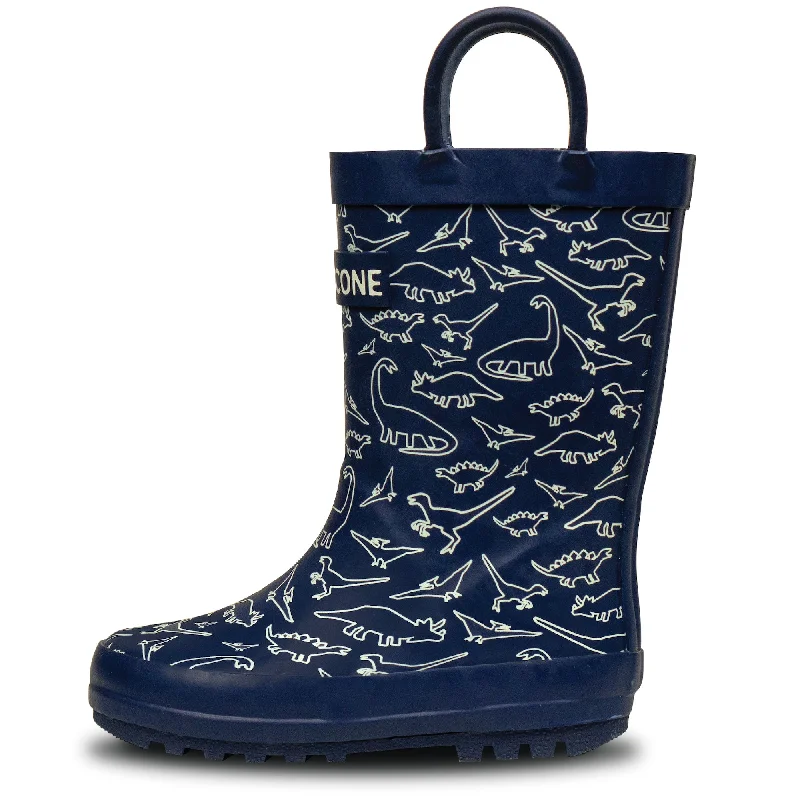 Modern Dino Silhouette Rain Boots