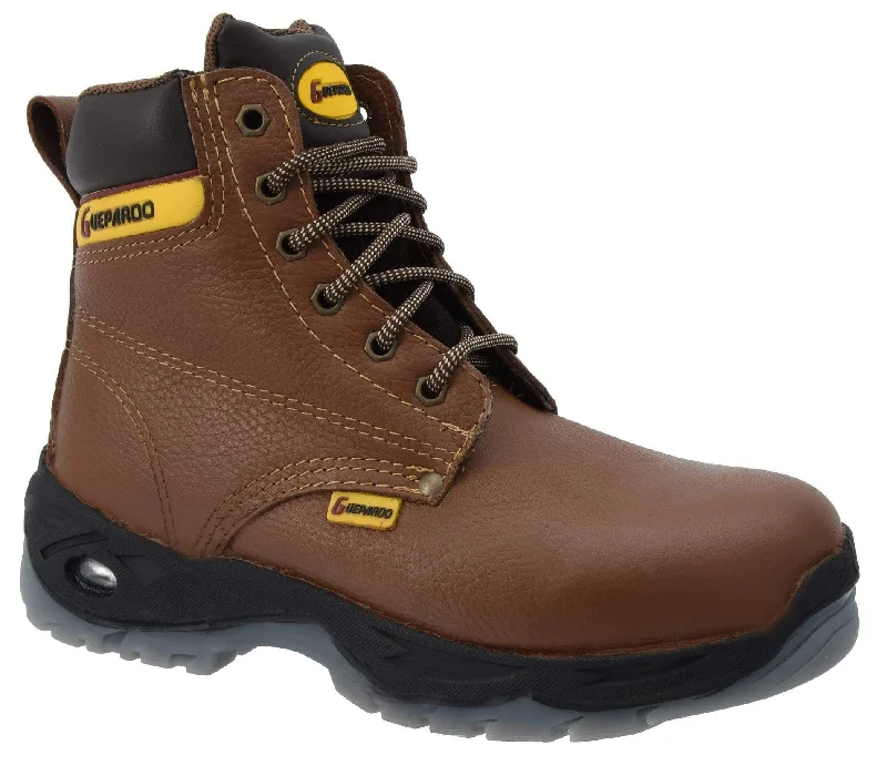 NDP-1944 Brown Guepardo Short Work Boots Polyurethane Sole