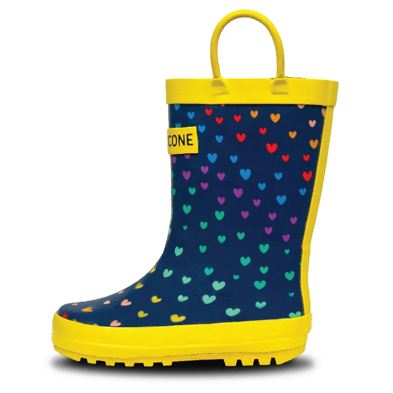 Scattered Hearts Shiny Rainboot