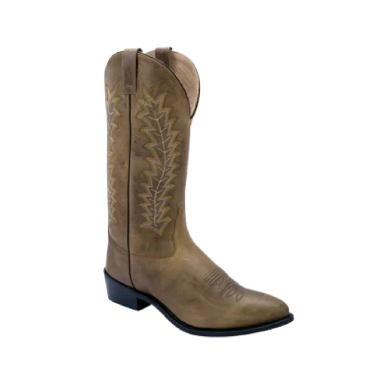 Old West Men's Western Fry Leather Cowboy Tan Boots