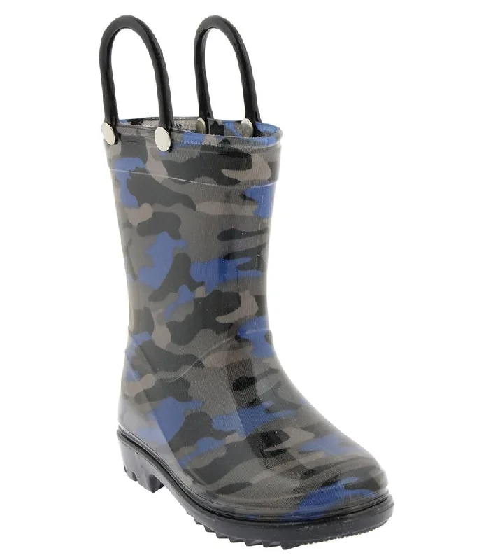 Toddler Boys Shiny Camo Printed Rain Boot