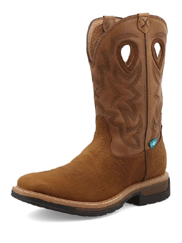 Twisted X MLCWW05 Mens Waterproof Lite Western Work Boot Brown - 8