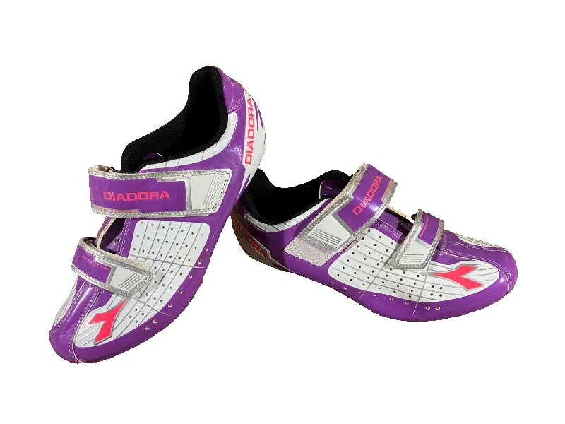 DIADORA Road Cycling Shoes Bicycle Shoes Ladies Size EU40, US8.5, Mondo 245