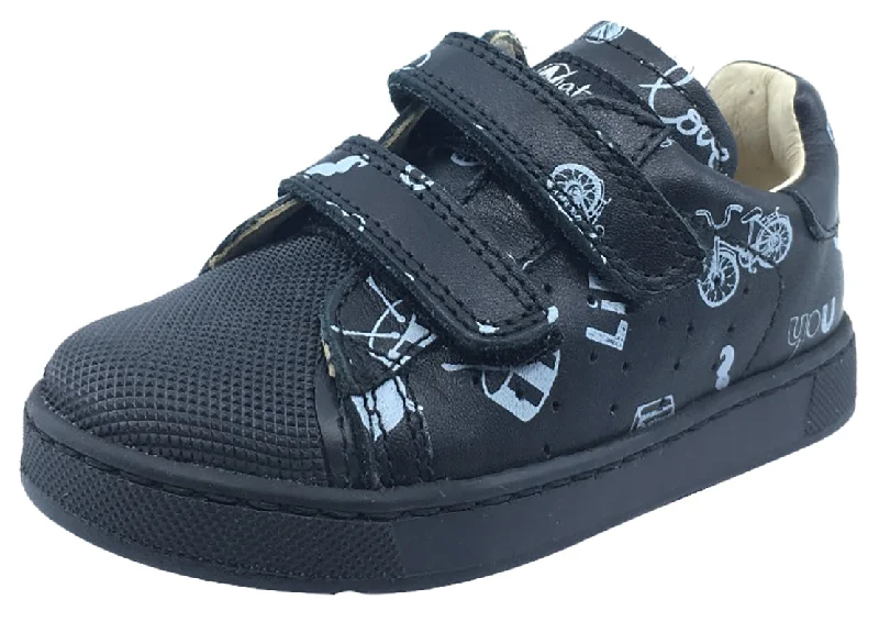 Naturino Boy's and Girl's Bree Sneaker Tennis Shoes, Black & White Print