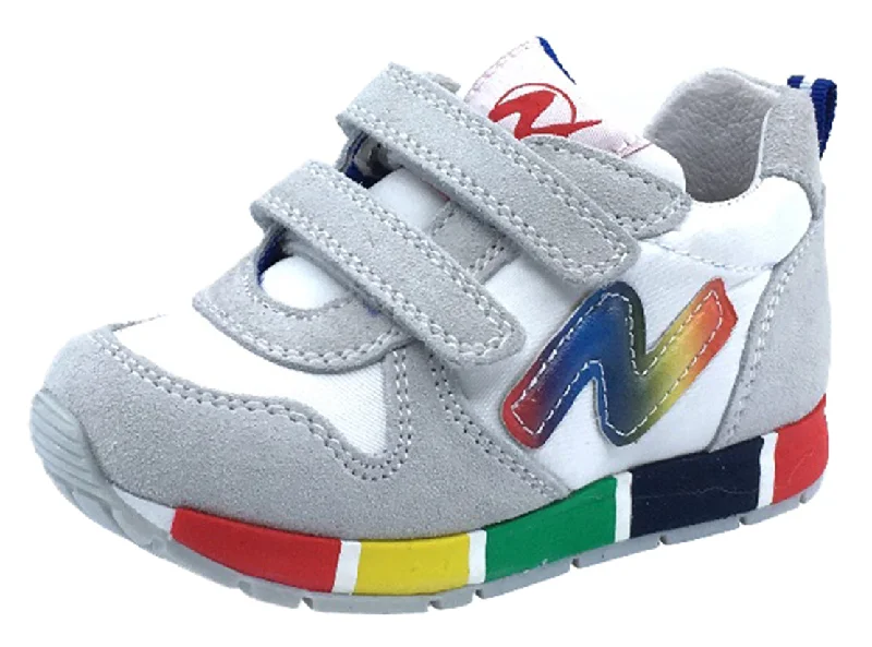 Naturino Girl's Rainbow Sole Fashion Sneakers, Bianco/Rainbow