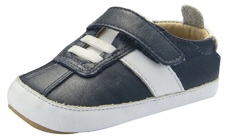 Old Soles Boy's Vintage Baby Flexible Rubber First Walker Sneakers, Navy Blue