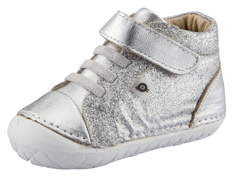 Old Soles Girl's and Boy's Ring Pave Sneakers, Argent Glam/Silver