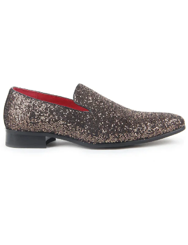 SHINY GOLD GLITTER LOAFER