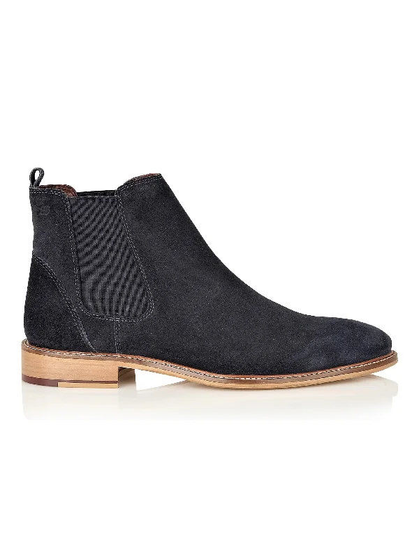 SUEDE CHELSEA BOOTS IN NAVY