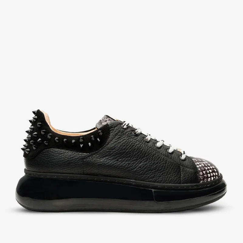 The Venezia Black Leather Women Sneaker